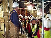 Andy talking to Cromarty Primary pupils inside the church